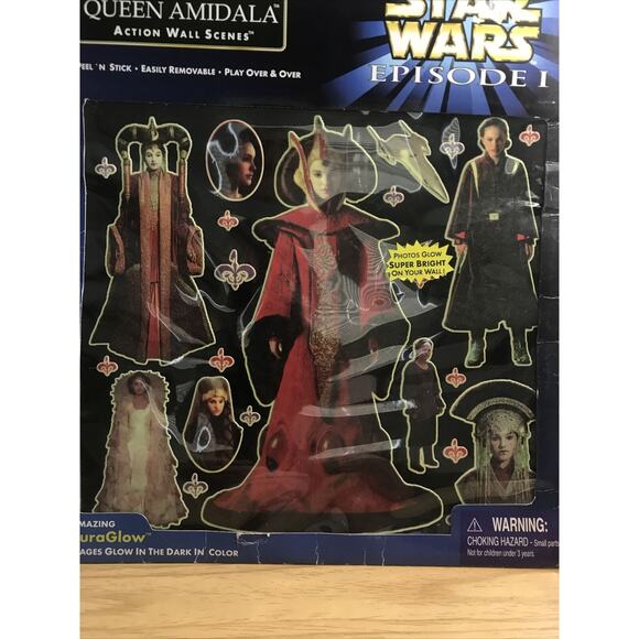 Star Wars Episode 1 Glow The Dark Queen Amidala Action Wall Scenes peel-n-stick - Picture 2 of 5